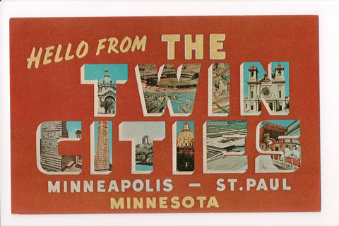 MN, Twin Cities - Greetings from, Large Letter postcard - MT0017