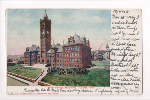 MN, Duluth - High School - V O Hammon postcard - CP0141