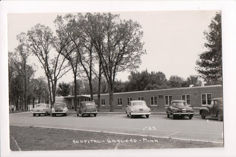MN, Gaylord - Hospital, old cars - RPPC - H04124