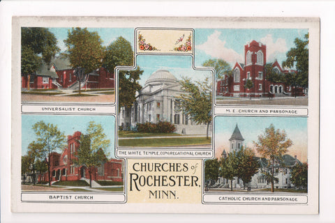 MN, Rochester - Multi View of 5 churches - C17420