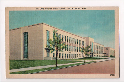 MN, Two Harbors - Lake County High School postcard - H03202