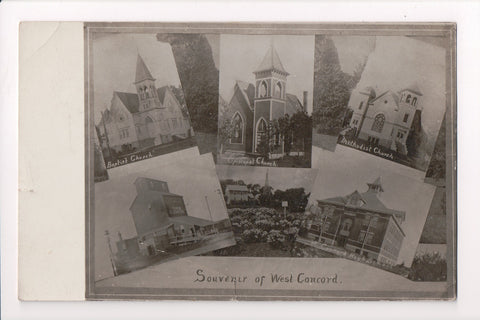 MN, West Concord - multi view, Churches, Cowles Nursery, RPPC - 500637