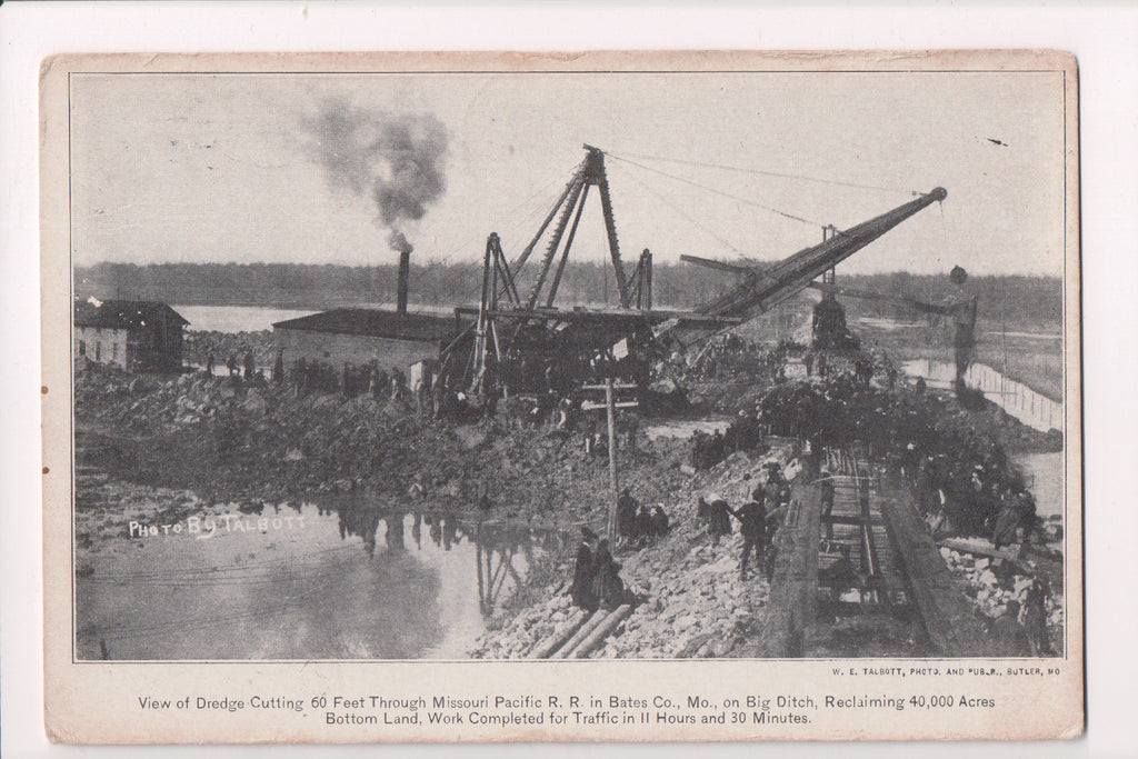 MO, Butler? - Dredge Cutting through Missouri Pacific RR @1908 - B04202