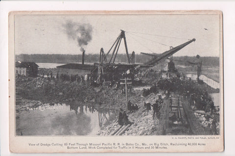 MO, Butler? - Dredge Cutting through Missouri Pacific RR @1908 - B04202