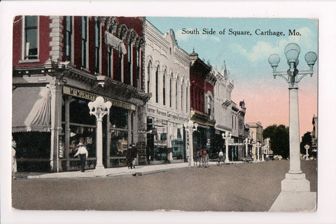 MO, Carthage - Street scene, McMurtrys, Turner Harness signs @1921 - A12048