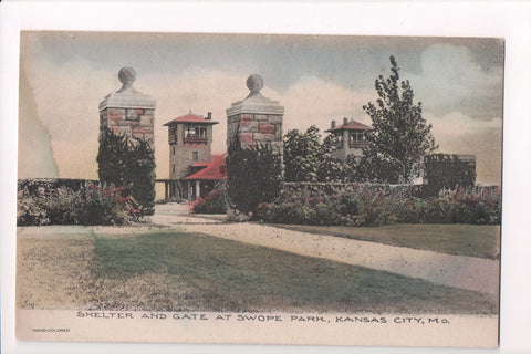 MO, Kansas City - Swope Park, shelter and gate - Albertype - CP0139