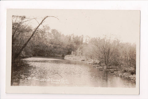 MO, KANSAS CITY - Swope Park, Lake - vintage RPPC postcard - S01454
