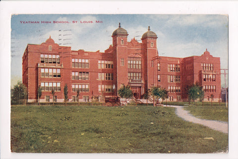 MO, St Louis - Yeatman High School - @1918 vintage postcard - C17413