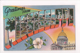MS, MISSISSIPPI - Large Letter Greetings From linen postcard - MB0552