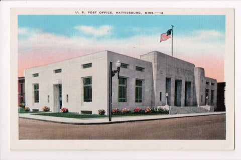 MS, Hattiesburg - US Post Office / PO postcard @1942 - JJ0731