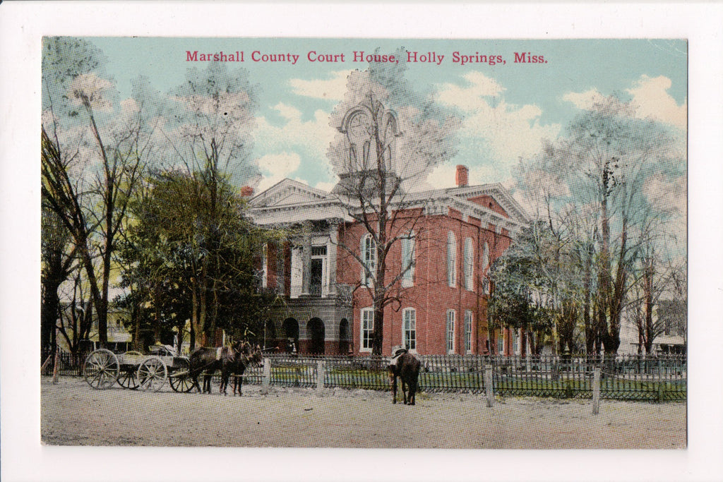 MS, Holly Springs - Marshall County Court House, vintage postcard - E10248