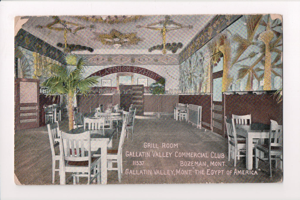 MT, Bozeman - Gallatin Valley Commercial Club interior postcard - B06347