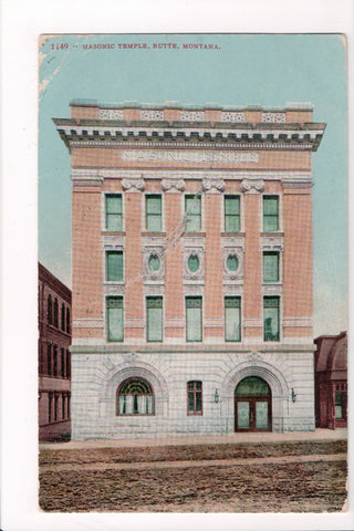MT, Butte - Masonic Temple - @1906 postcard - SL2448