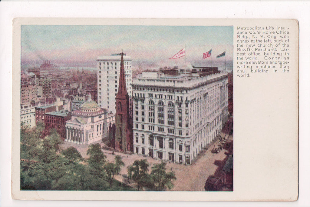 NY, NEW YORK CITY - Metropolitan Life Insurance - complimentary (original SOLD) B0527