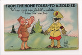 MISC - Military Comic - US Soldier with tongue out at German Soldier - B08301