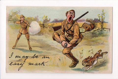 MISC - Military Comic - I May be an easy Mark postcard - E10462
