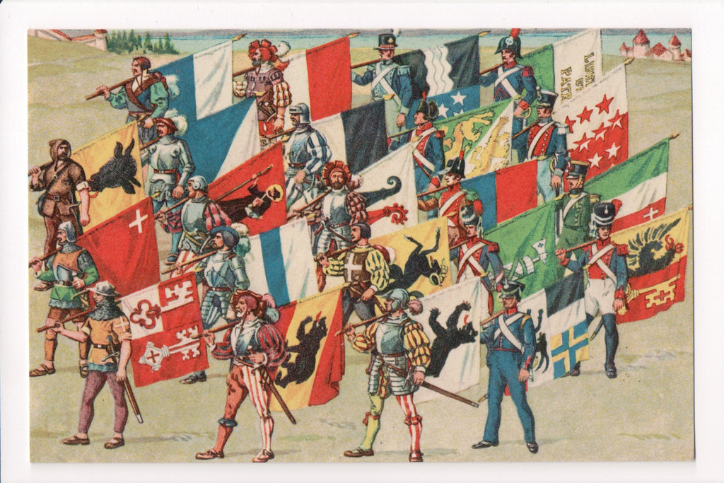 MISC - Military - Flags of 22 Swiss Cantons (Federal States) coat of arms - B083