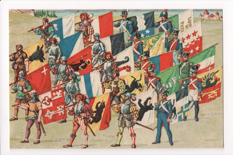 MISC - Military - Flags of 22 Swiss Cantons (Federal States) coat of arms - B083
