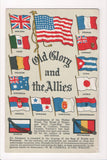 MISC - Military - Old Glory and the 14 Allies, flags postcard - C06043