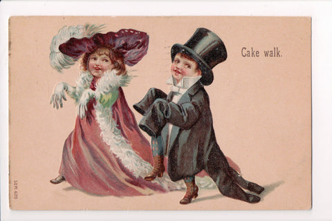 Black Americana - Vintage African American postcard (original SOLD) - CAKE WALK - C17176