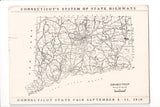 CT - System of State Highways (Map) and 1926 State Fair postcard - C06084