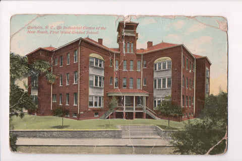 NC, Charlotte - First Ward Graded School - @1918 - 500453 **DAMAGED / AS IS**