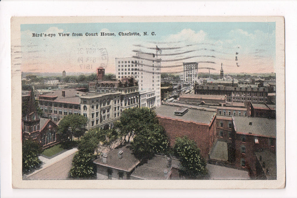 NC, Charlotte - BEV from Court House postcard  SH7107