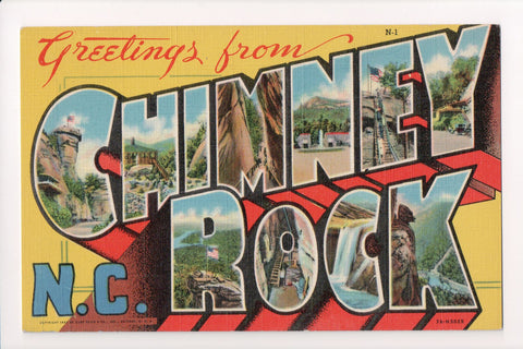 NC, CHIMNEY ROCK - Greetings, Large Letter (original SOLD) - MT0003