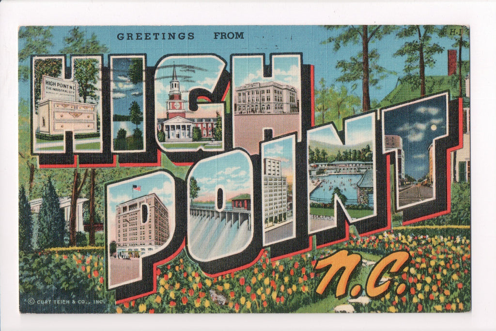 NC, HIGH POINT - Greetings from, Large Letter - B17090