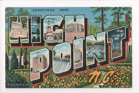 NC, High Point - Greetings from, Large Letter - B17090