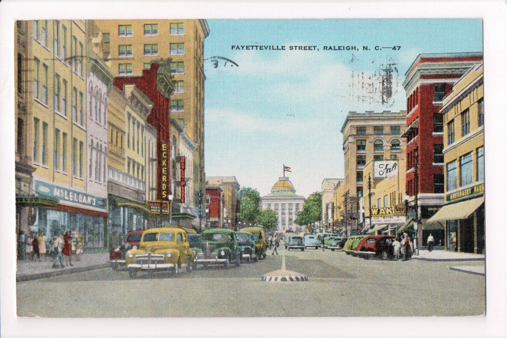 NC, Raleigh - Fayetteville Street with signs - A06724