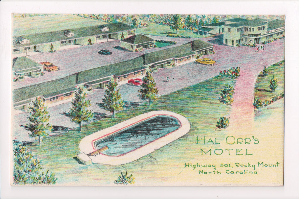 NC, Rocky Mount - Hall Orrs Motel postcard - w02725