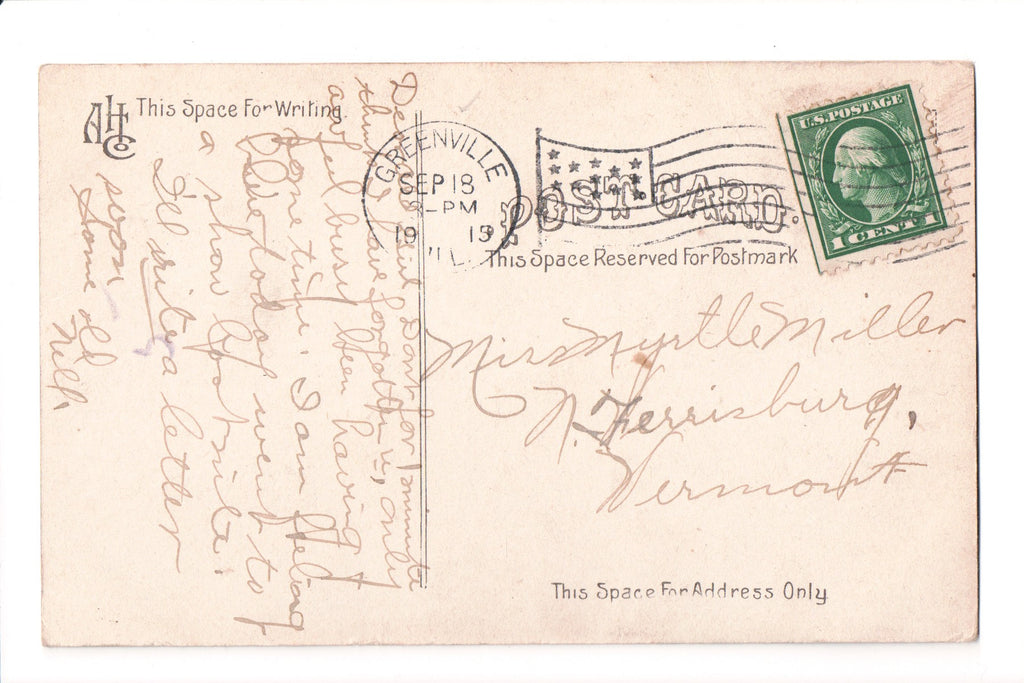 pm FLAG KILLER - IL, Greenville - 1915 cancel - E04087