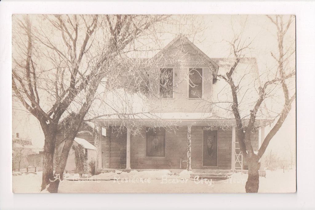 NE, BEAVER CITY - A Gaddis Residence in winter - RPPC - R00326