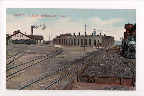 NE, Grand Island - U P Shops, Union Pacific yard?, coal, trains - C17266