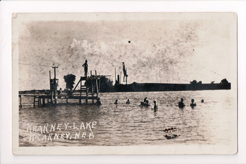 NE, KEARNEY - Kearney Lake - diving platform or pier - 1922 RPPC - A06876