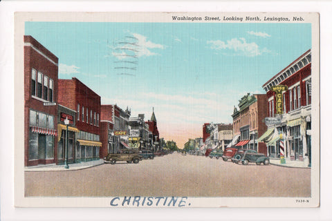 NE, Lexington - Washington Street, Moss Cafe - 1941 postcard - cr0389