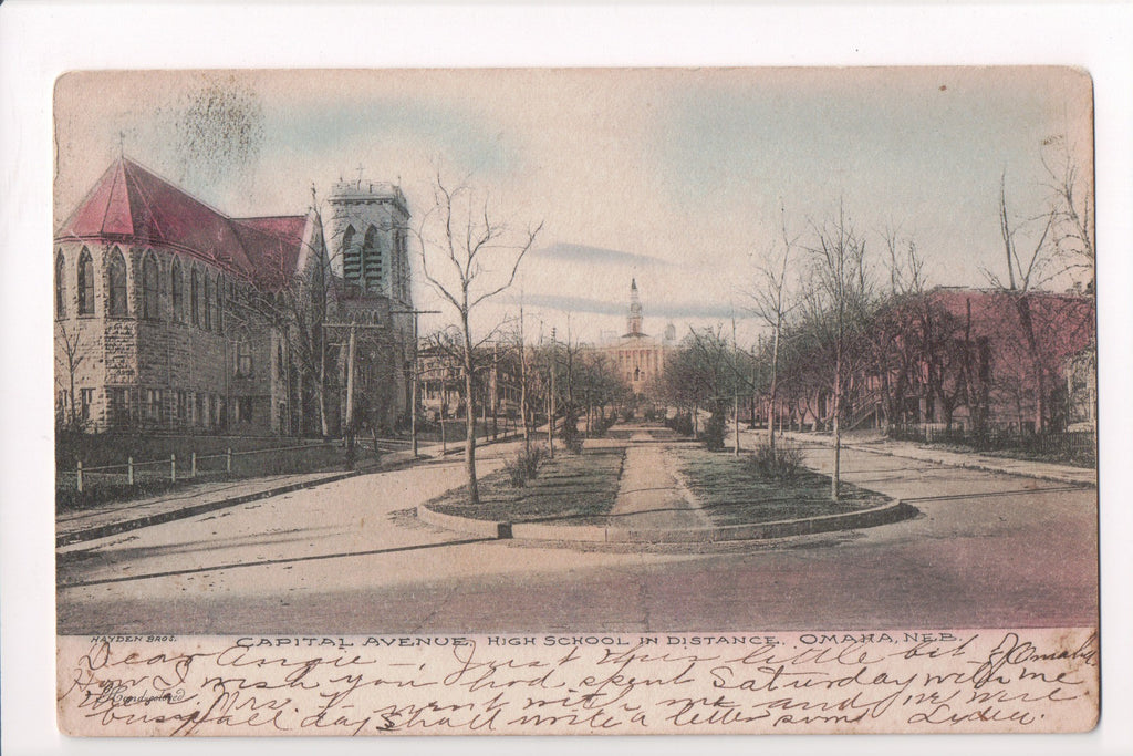 NE, Omaha - Capital Avenue, High School in distance - H03144
