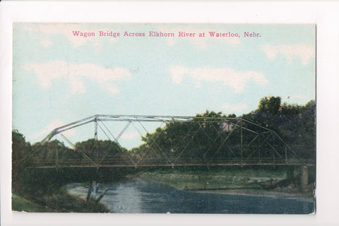 NE, Waterloo - Wagon Bridge across Elkhorn River postcard - C17225