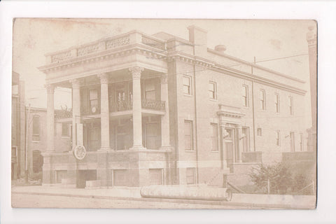 NE, YORK - Elk Home, Cafe, piece of metal pipe on street - 1912 RPPC - B06011