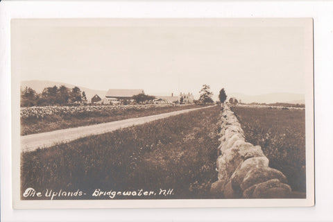 NH, Bridgewater - The Uplands (Farm?) Stone Walls - RPPC - B06626