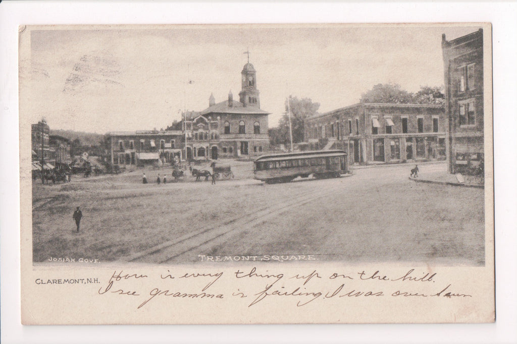 NH, Claremont - Tremont Square and street scene - Josiah Gove - w02740