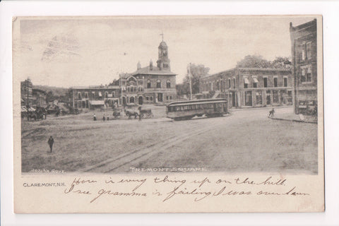 NH, Claremont - Tremont Square and street scene - Josiah Gove - w02740