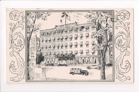 NH, Concord - Eagle Hotel, Franklin Pierce Monument - @1943 postcard - w03889