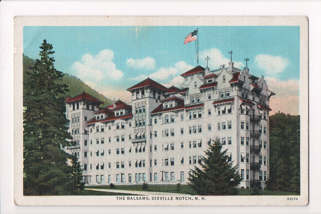 NH, Dixville Notch - Balsams closeup - postcard from 1938 - A12231