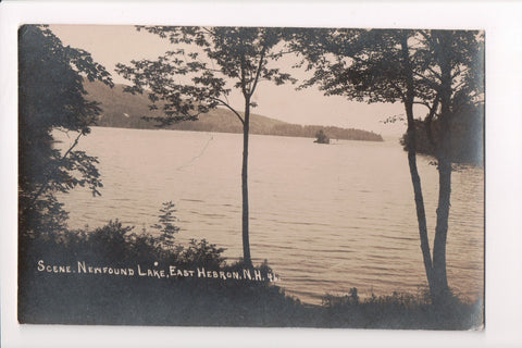 NH, EAST HEBRON - Newfound Lake, house on island - RPPC - C04053