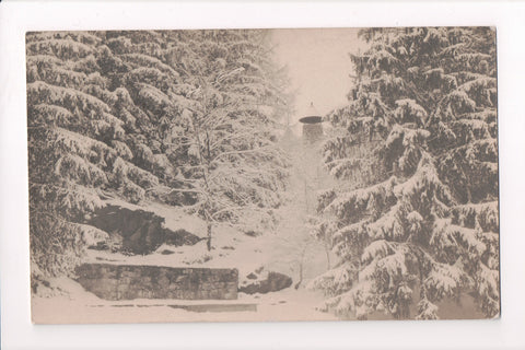 NH, HANOVER - Dartmouth College woods scene, tower - RPPC - L03161