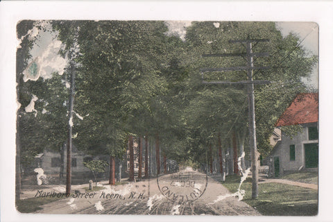 NH, Keene - Marlboro Street - @1907 - z17068 - postcard **DAMAGED / AS IS**