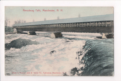NH, Manchester - Covered Bridge, Amoskeag Falls - Varick Postcard - 500149