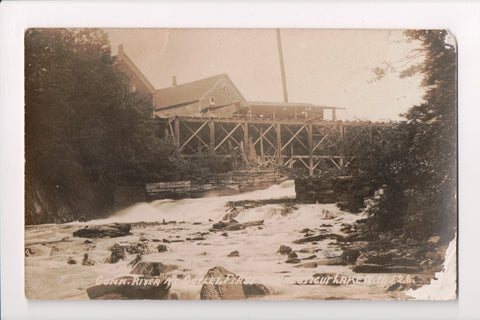 NH, Pittsburg - First Connecticut Lake, CT River outlet, building - RPPC - D0701